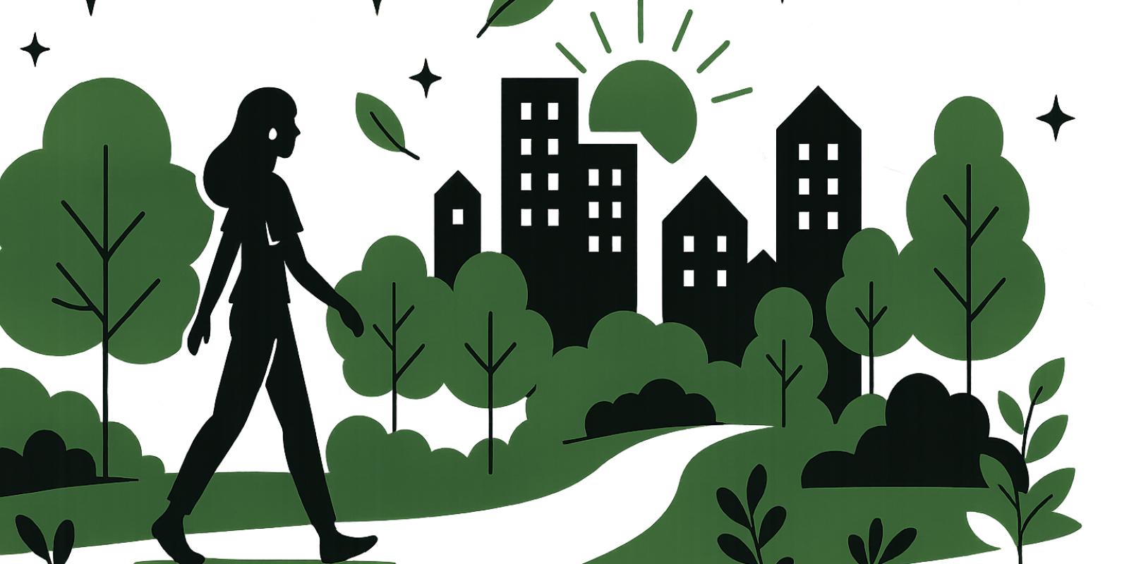 Paysage verdoyant d'une ville de l'Hérault avec végétation et littoral en arrière-plan