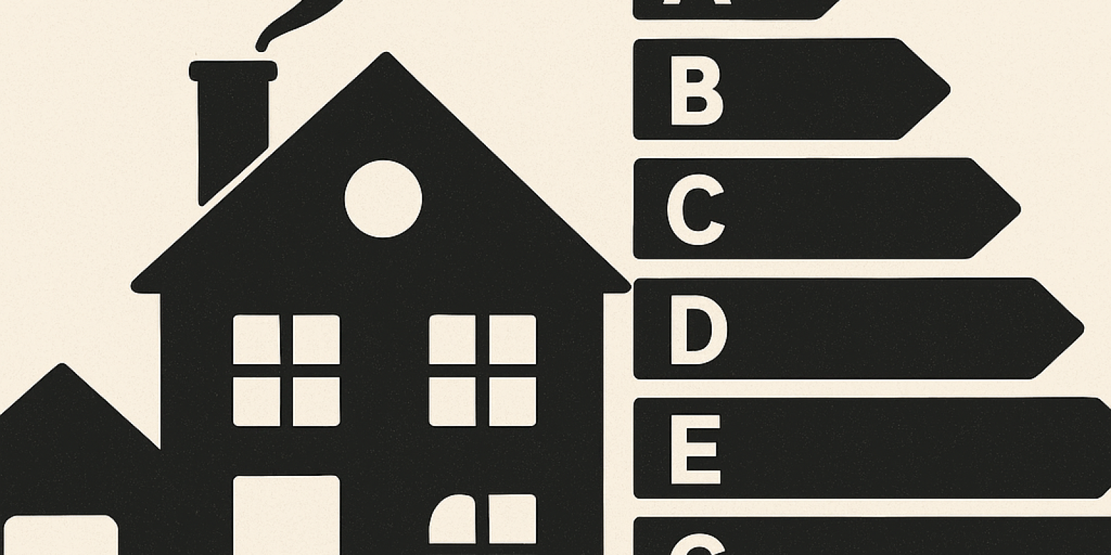 Illustration : immeuble et thermomètre symbolisant le DPE et les passoires énergétiques