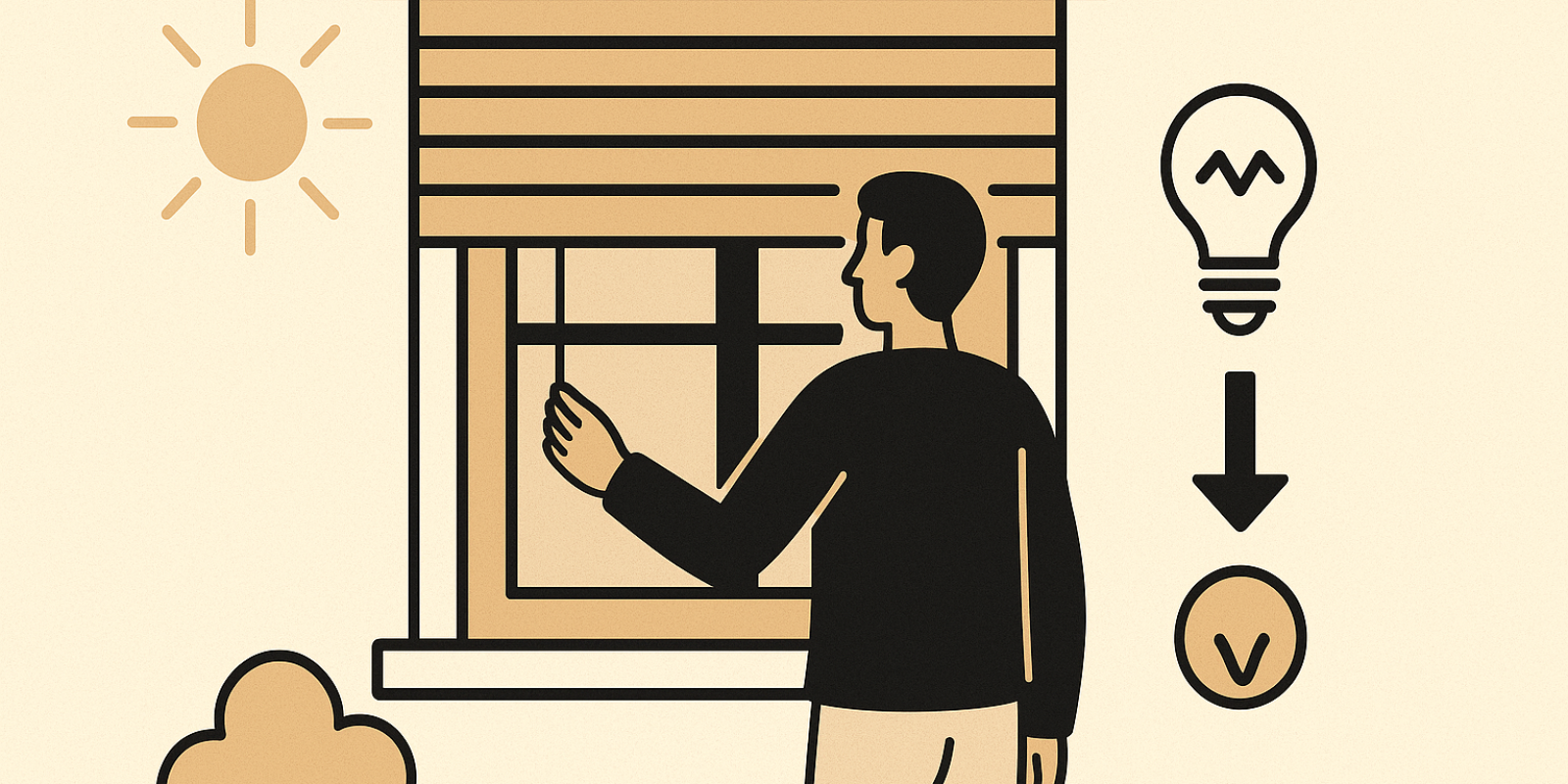 Volets fermés sur une fenêtre en hiver, illustrant l'isolation et les économies d'énergie