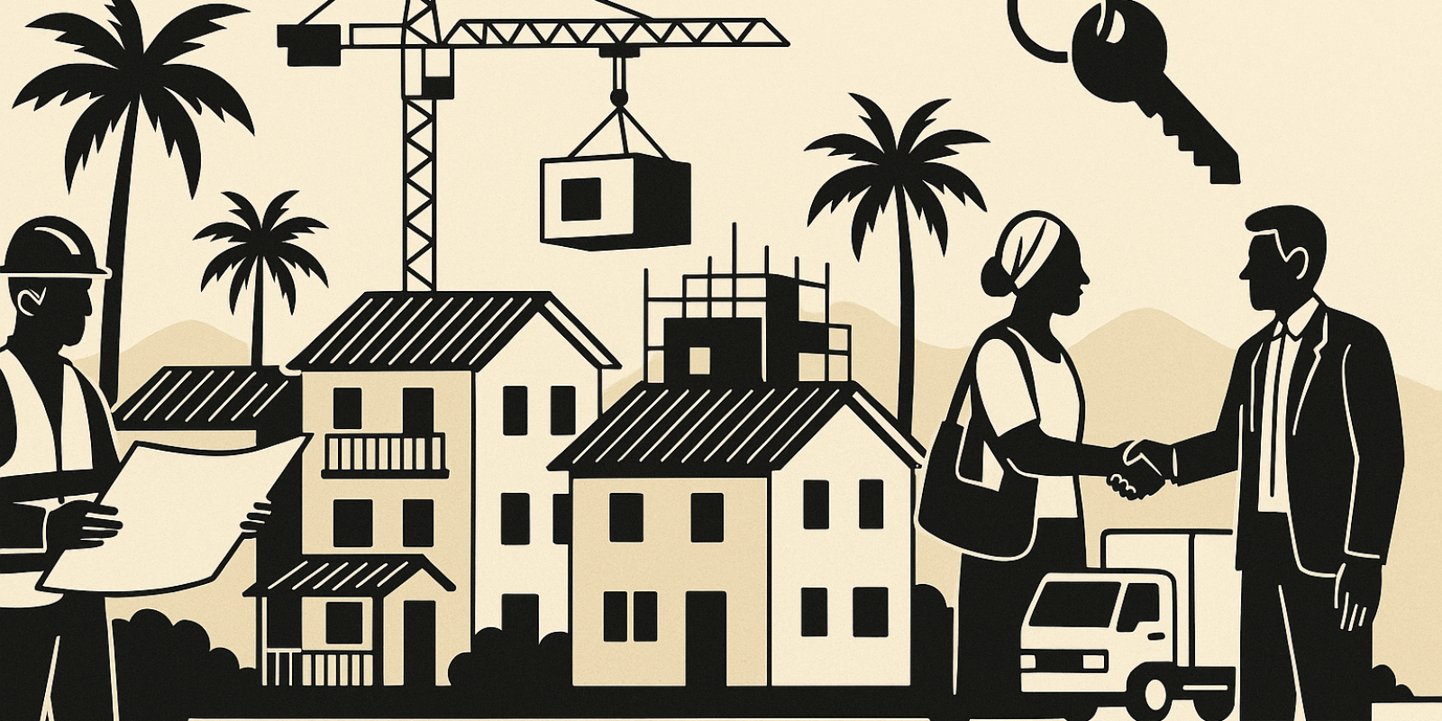 Immeuble remis en état à Mayotte après le cyclone Chido, lots de logements sociaux rénovés