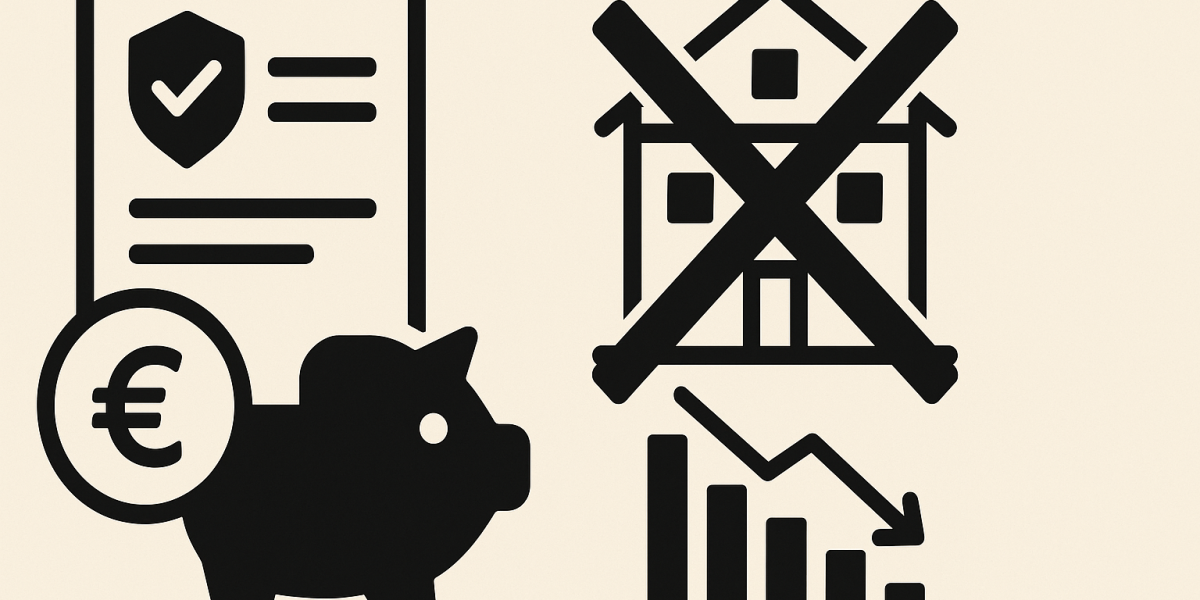 Illustration d’une maison stylisée et d’un contrat d’assurance vie représentant les SCI et l’assurance‑vie