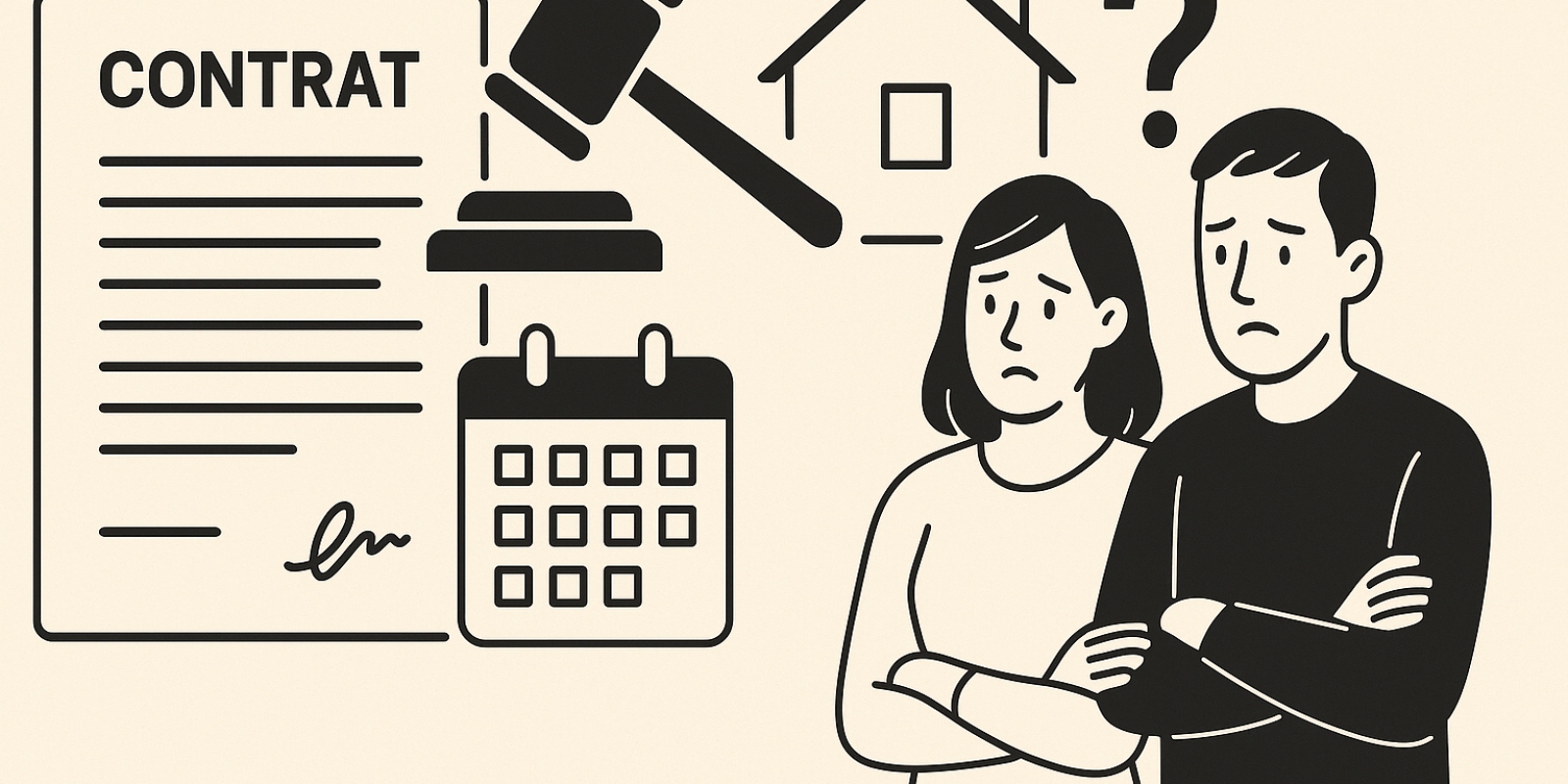 Illustration d’un logement et d’un contrat de location temporaire