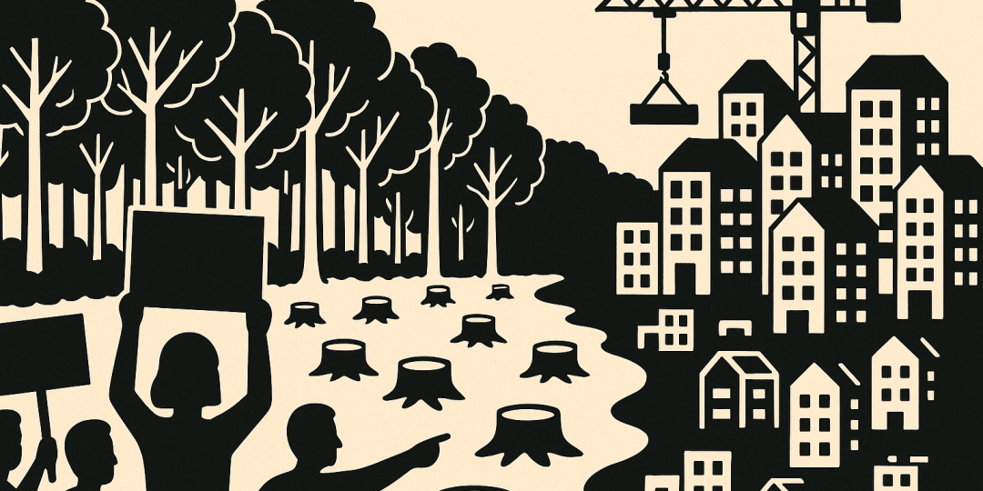 Manifestation de riverains à Bayonne devant un espace boisé menacé par un projet immobilier