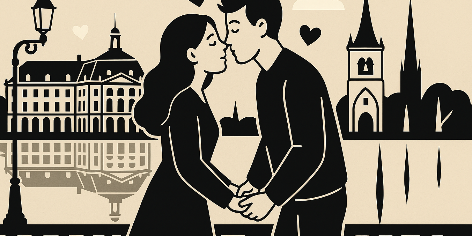 Vue romantique de Bordeaux avec quais et architecture historique au coucher du soleil