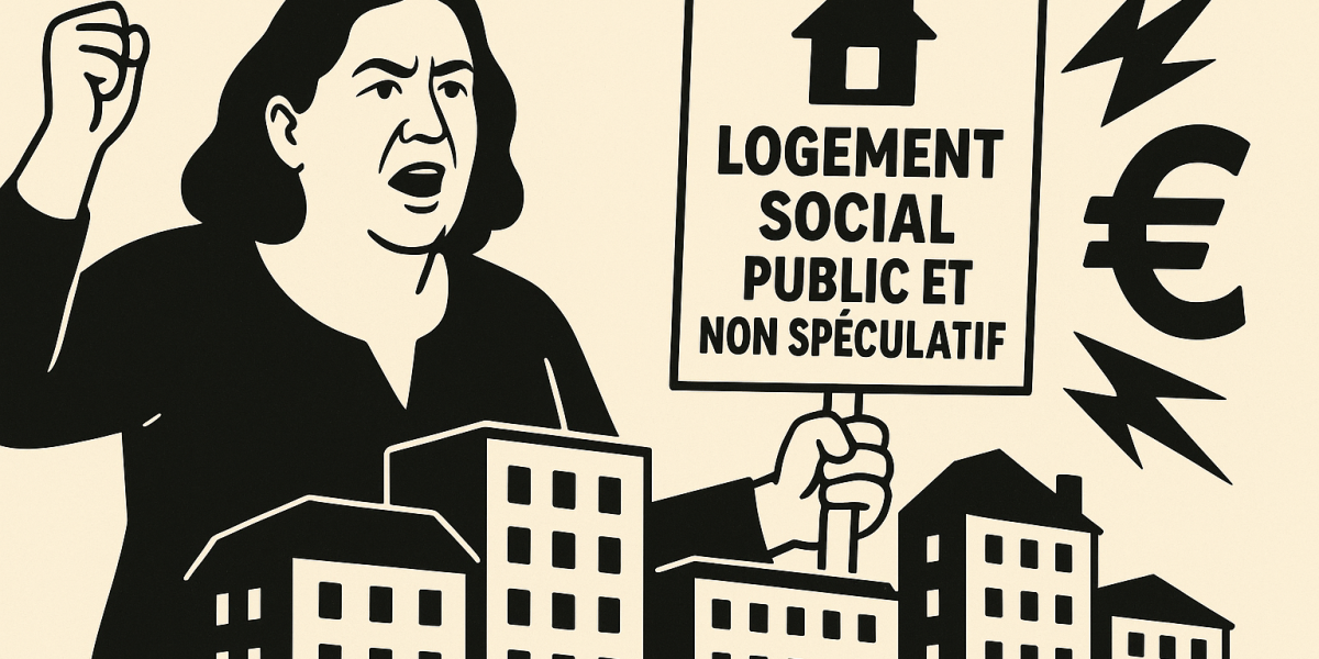 Emmanuelle Cosse prenant la parole à Bruxelles pour défendre le modèle français de logement social