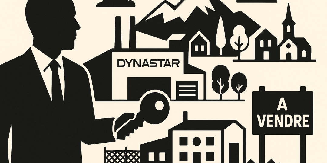 Le site industriel de Dynastar à Sallanches, friche et bâtiment vide à l’entrée de la commune