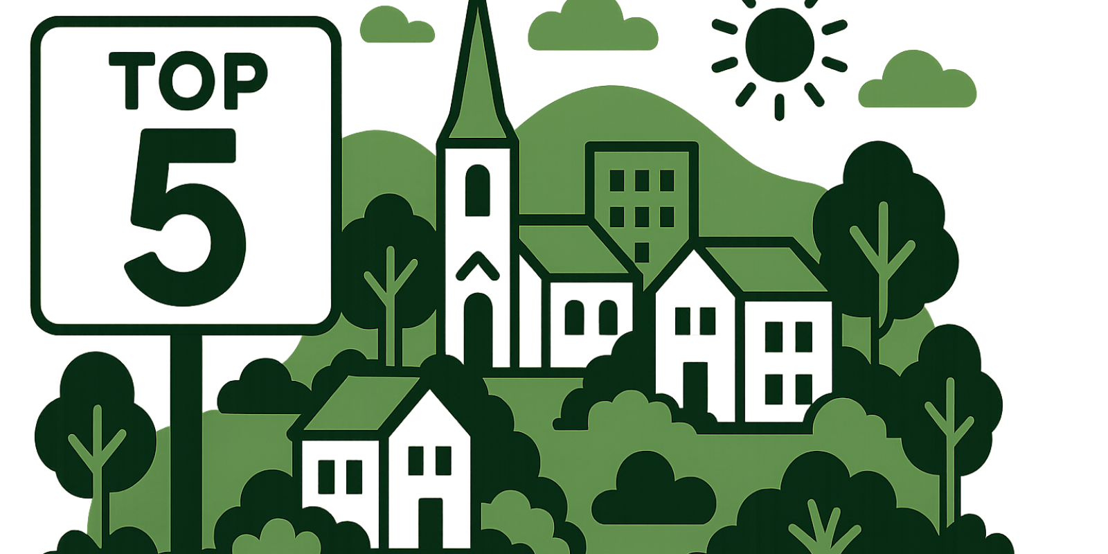 Paysage verdoyant d'une commune girondine entre océan et forêt