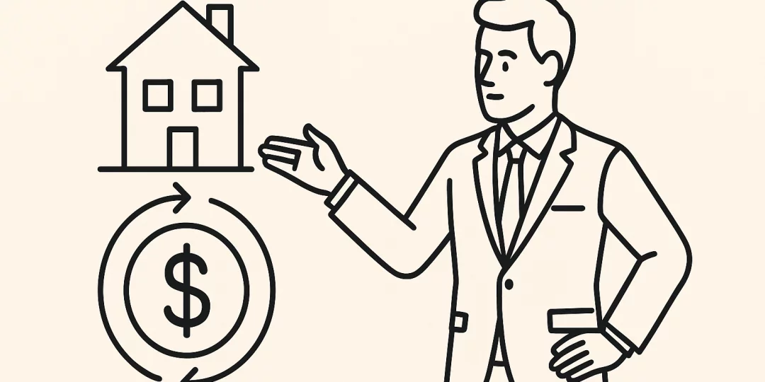 Agent immobilier expliquant le calcul de sa commission