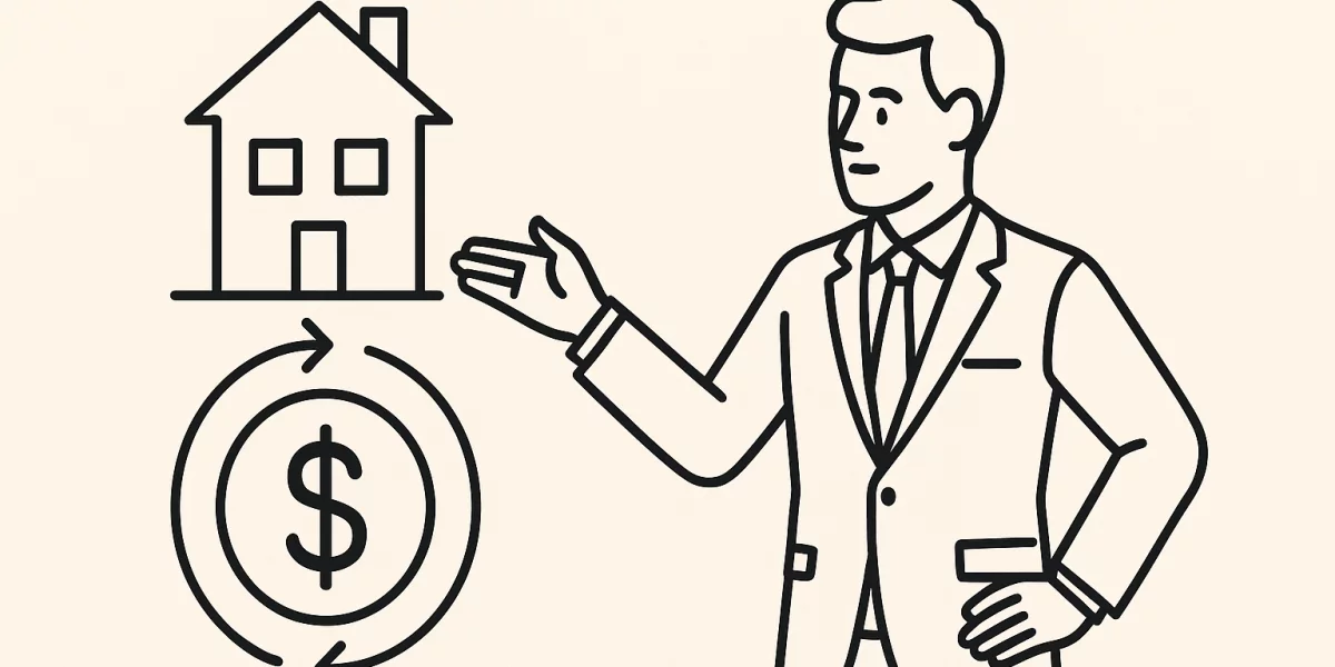 Agent immobilier expliquant le calcul de sa commission