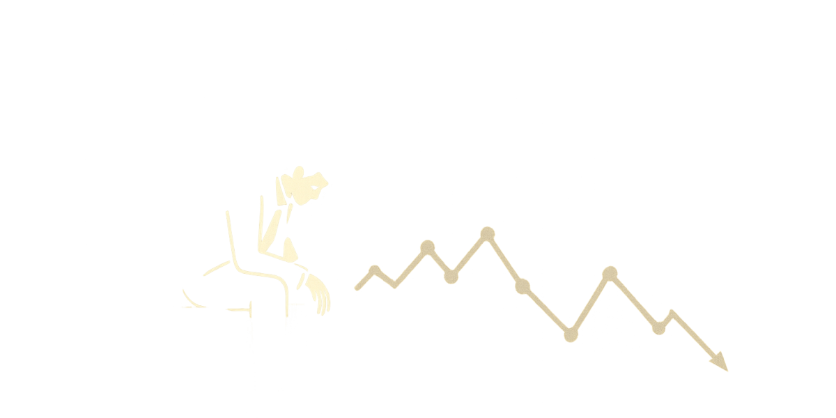 Graphique illustrant une courbe descendante devant une silhouette de maison, symbolisant le recul du marché du crédit en novembre 2025