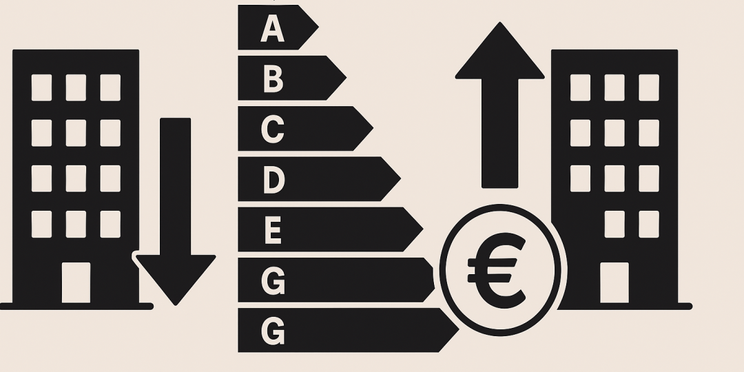 Illustration montrant l'influence du DPE sur les prix de vente immobiliers