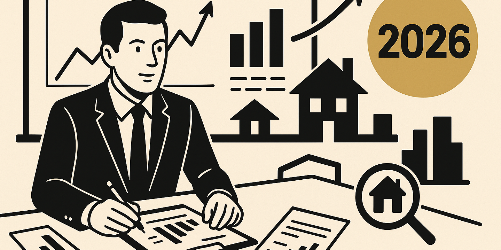 Tableur Excel et graphiques représentant le bilan d'activité immobilière pour préparer les objectifs 2026