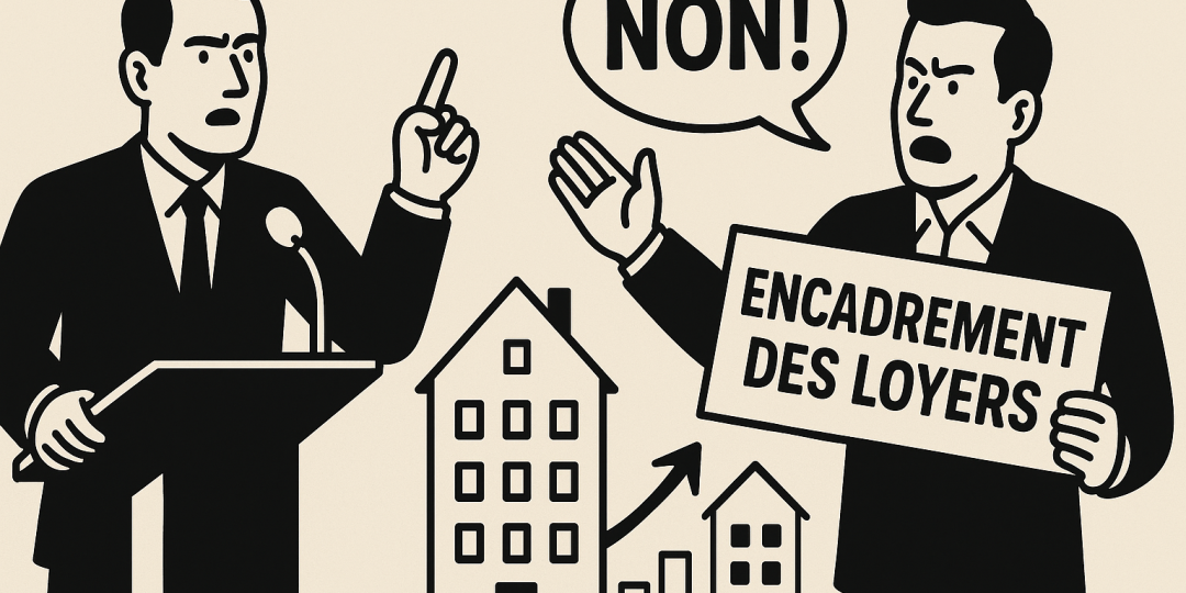 Loïc Cantin, président de la Fnaim, lors du congrès, discutant de l'encadrement des loyers