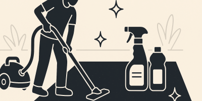 Personne passant l'aspirateur sur une moquette claire dans un salon