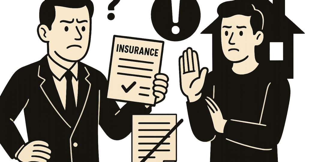 Propriétaire consultant un dossier d'assurance habitation avec un locataire