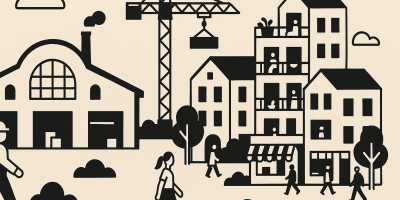 Illustration du projet de transformation de la Halle Debourg à Lyon en logements, commerces et services de proximité