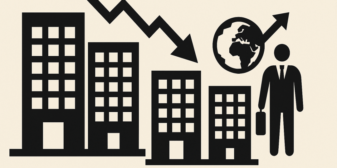 Façade de bureaux vides en Île-de-France illustrant la vacance du parc tertiaire