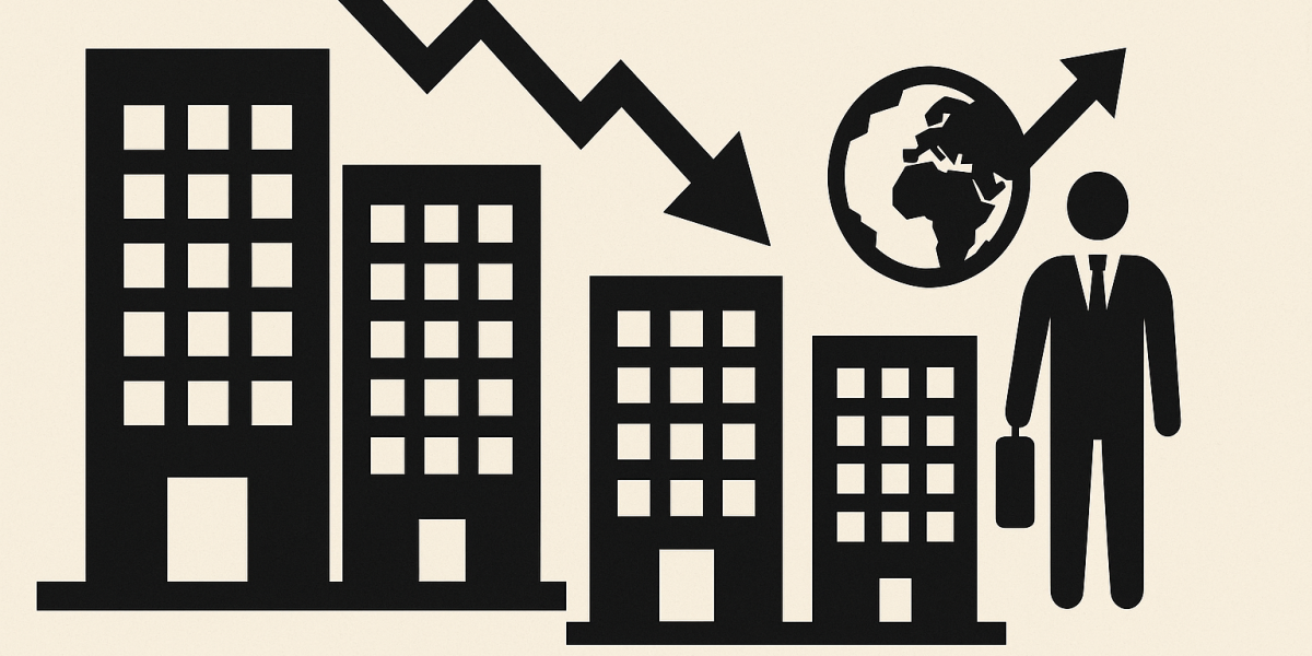 Façade de bureaux vides en Île-de-France illustrant la vacance du parc tertiaire