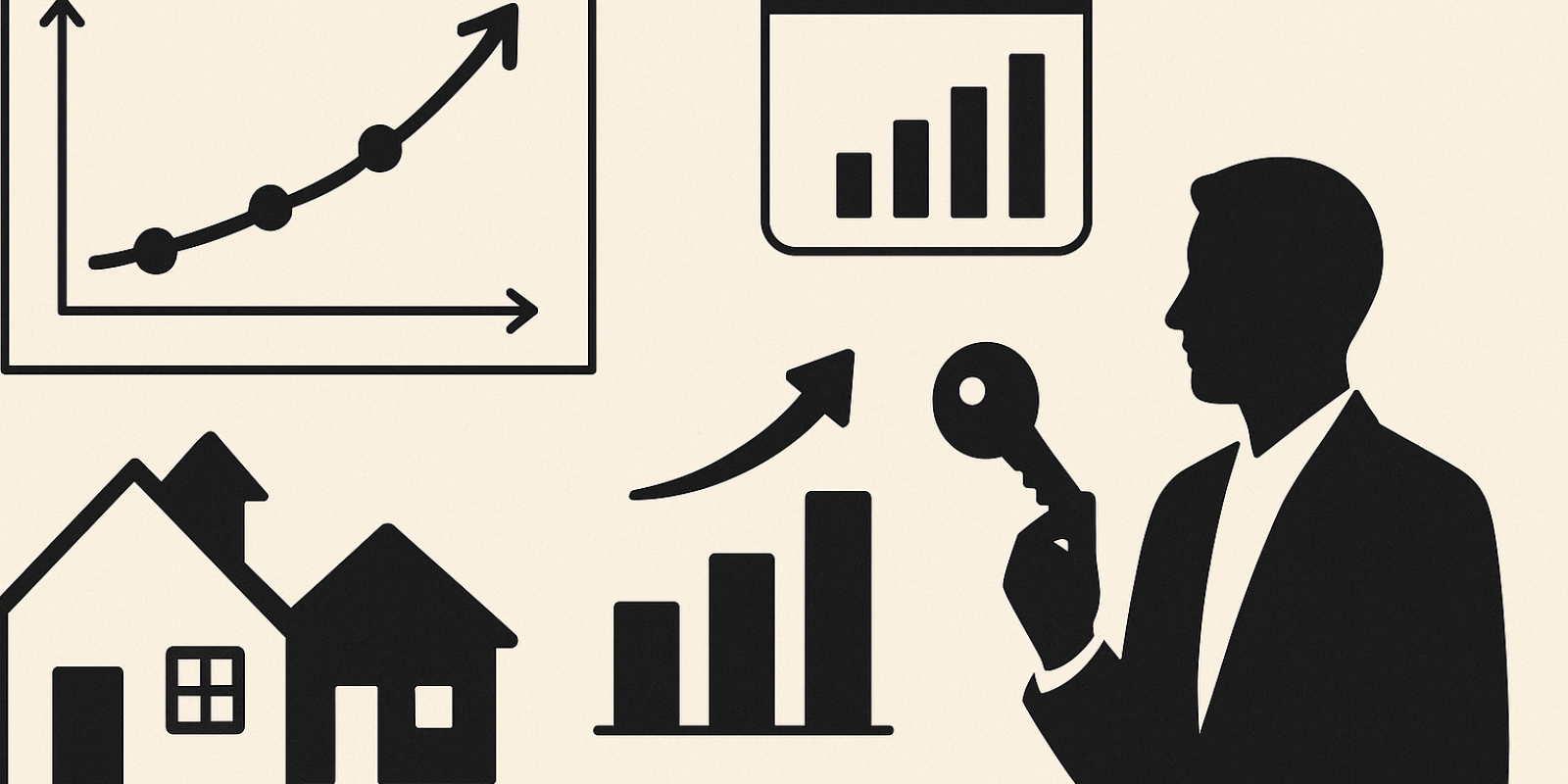 Quatre graphiques illustrant l'évolution des transactions et des prix sur le marché de l'immobilier ancien