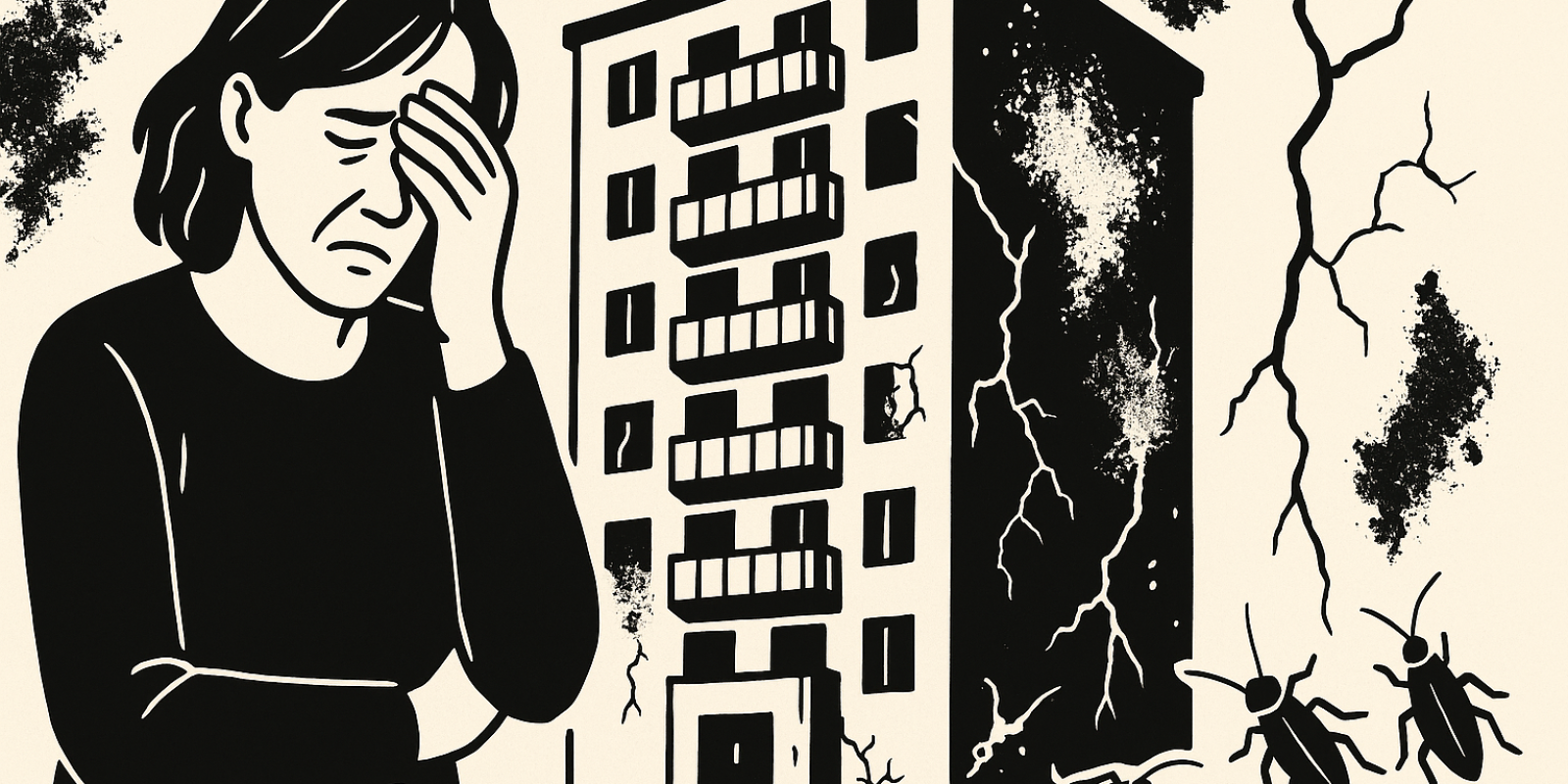 Façade de l’immeuble Flandres à Sotteville‑lès‑Rouen, illustrant l’habitat social concerné par des rénovations et plaintes de locataires