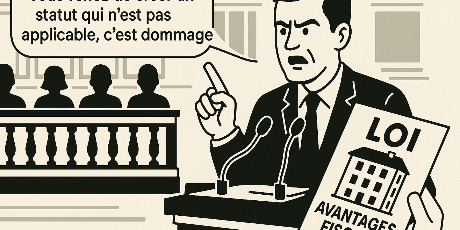 Illustration d'un immeuble résidentiel représentant le débat autour du statut fiscal des bailleurs privés