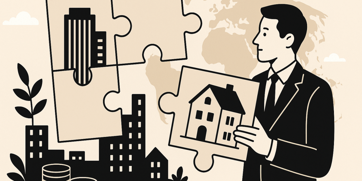 Bâtiment et graphique symbolisant la diversification patrimoniale via SCPI