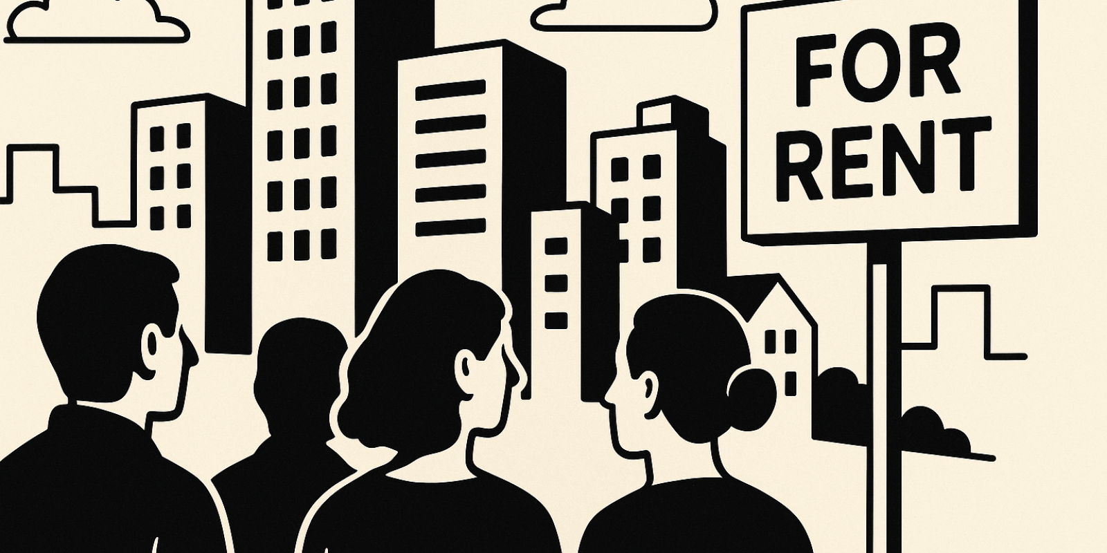 Illustration représentant des clés et un plan d'appartement symbolisant la question du logement pour les municipales 2026