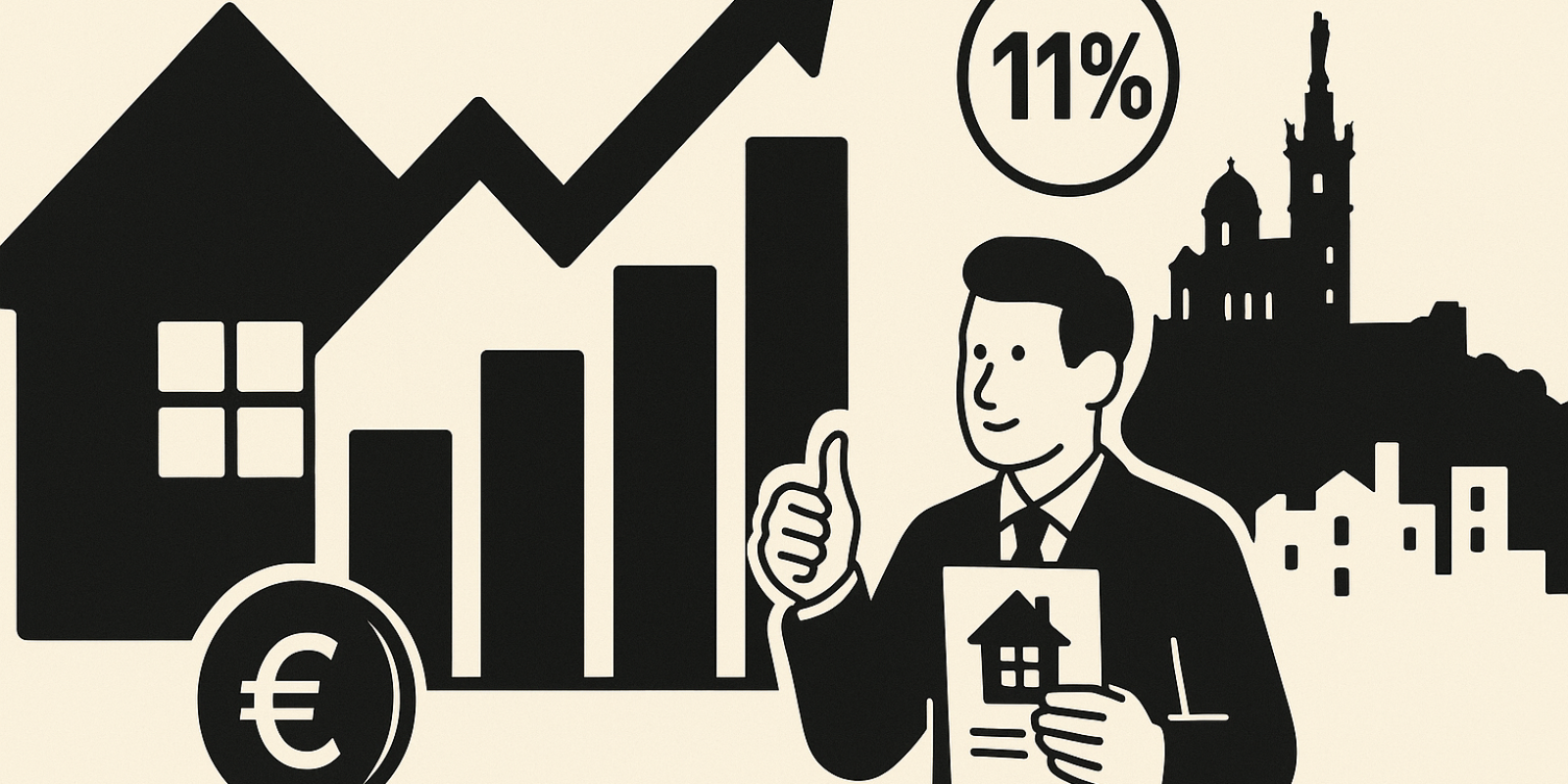 Graphique illustrant la reprise des transactions immobilières et la hausse modérée des prix, avec Marseille en tête