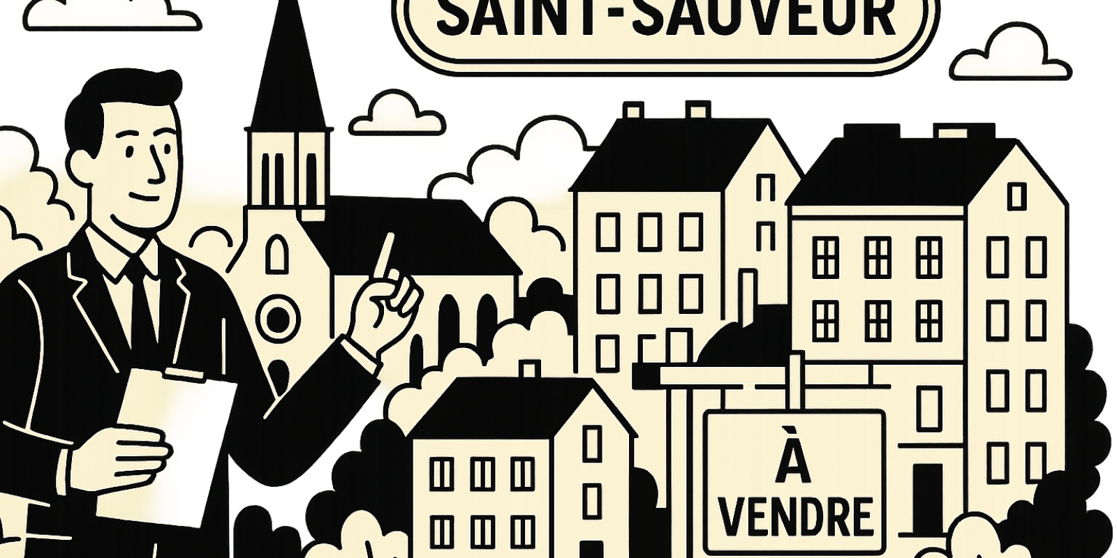 Vue du quartier Saint‑Sauveur à Lille avec l'hôtel de ville et le beffroi