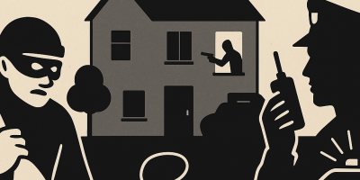 Appartement meublé avec lumière urbaine symbolisant la location de courte durée et les risques de criminalité