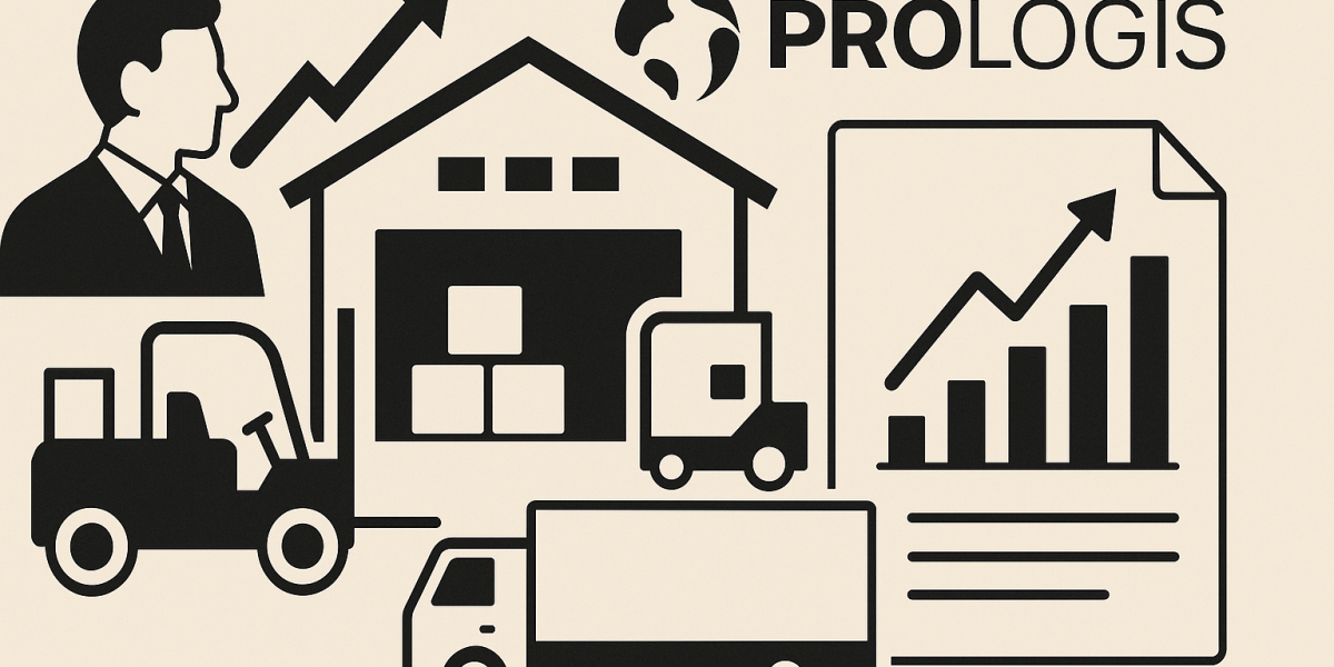 Plateforme logistique Prologis en construction, illustration de ses activités et développements immobiliers