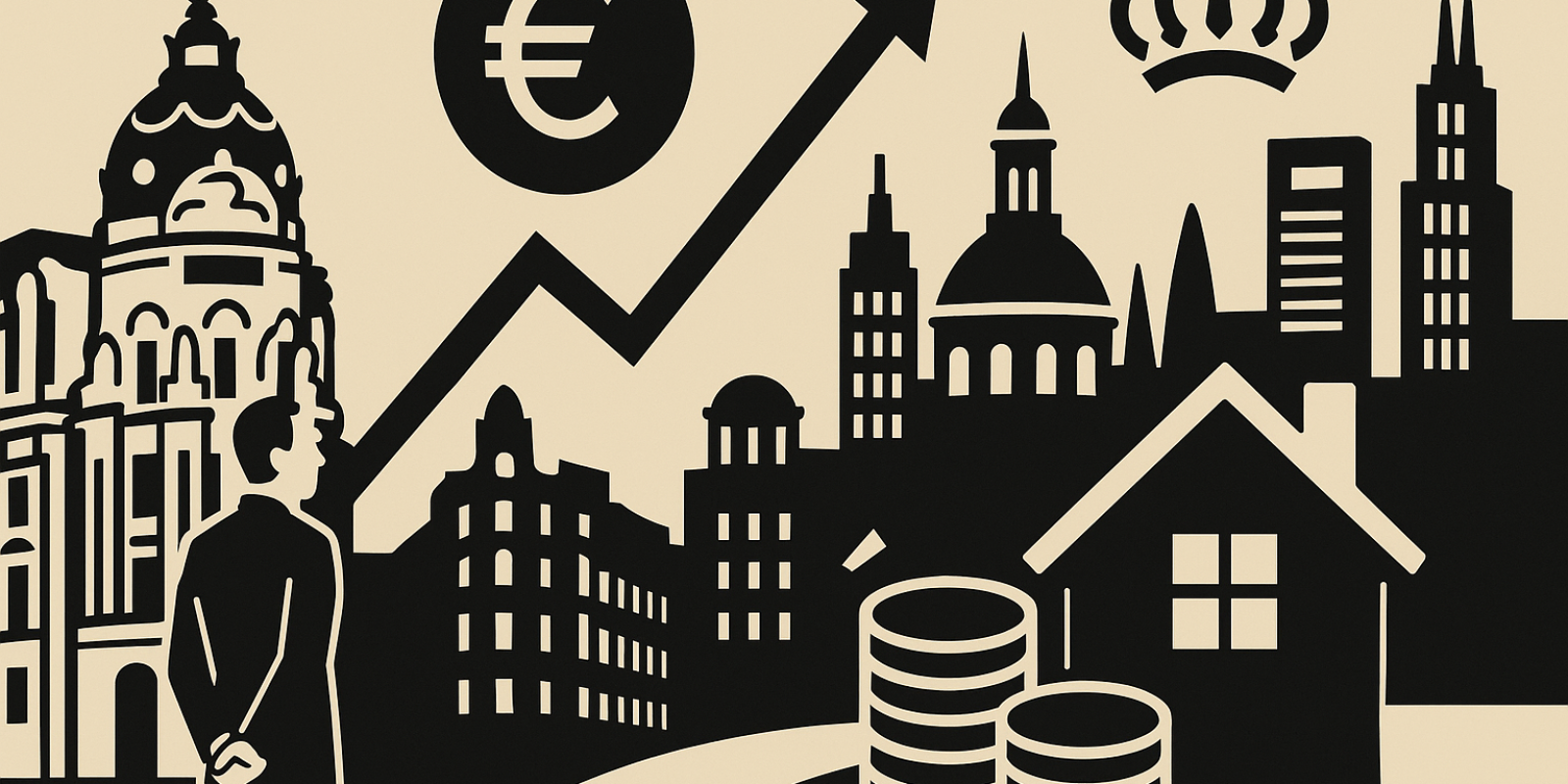 Vue aérienne de quartiers huppés de Madrid, symbolisant l'essor de l'immobilier de luxe