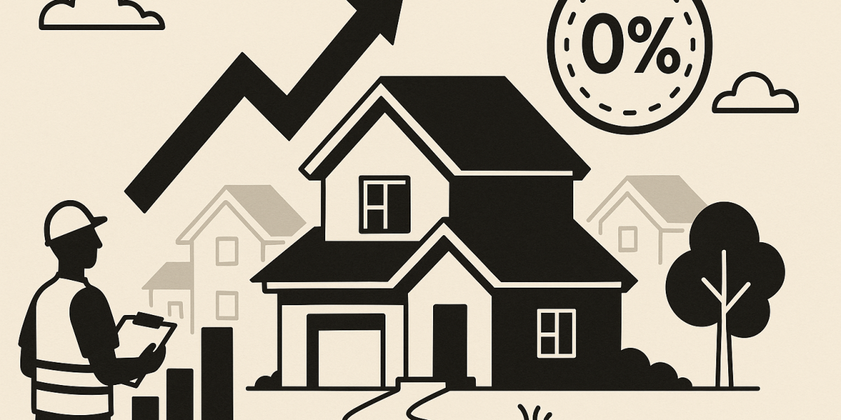 Façades de maisons neuves illustrant la hausse des constructions de maisons individuelles en 2025