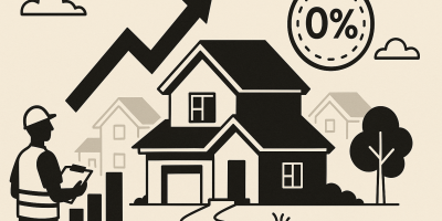 Façades de maisons neuves illustrant la hausse des constructions de maisons individuelles en 2025