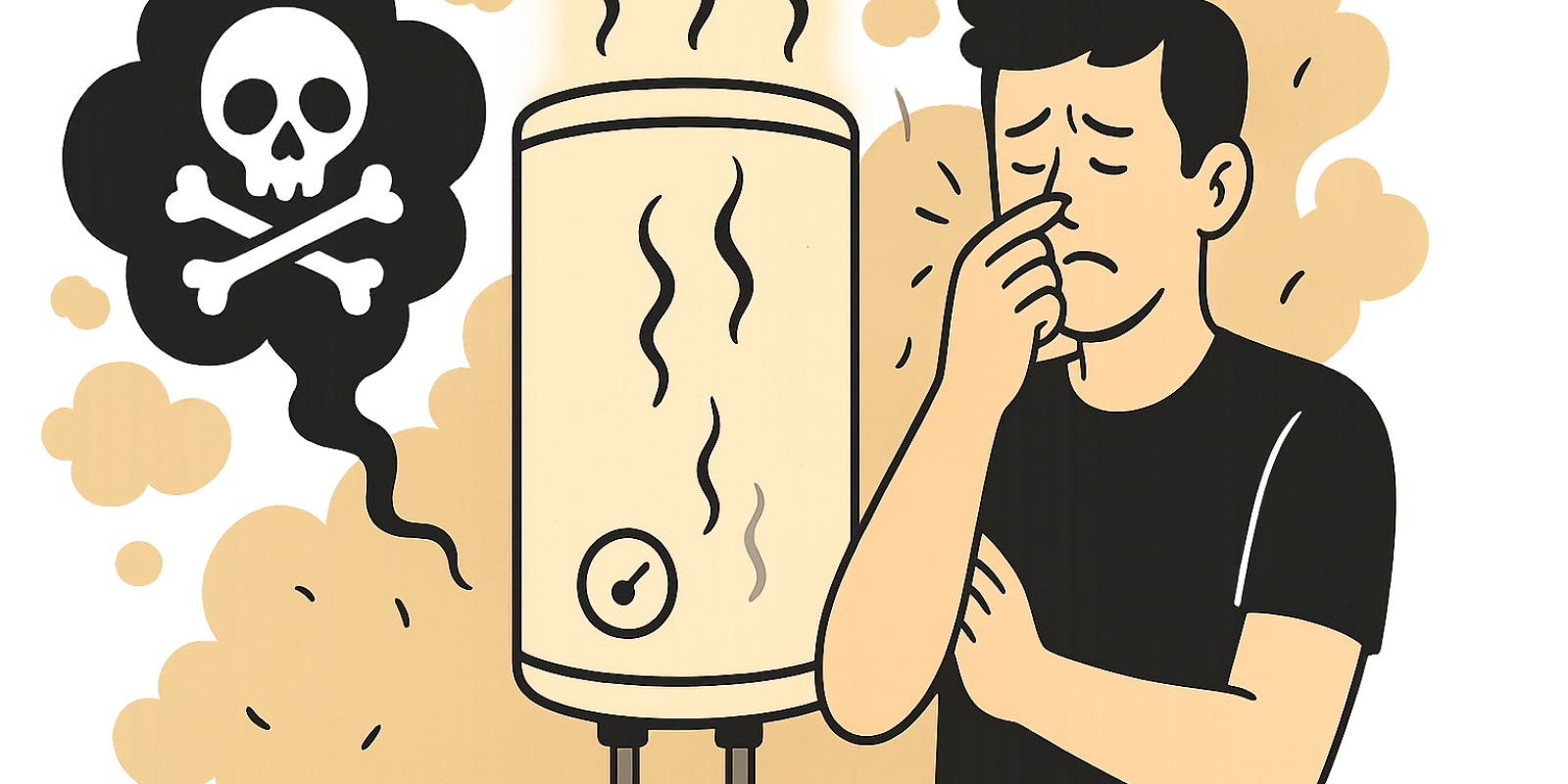 Chauffe-eau posé dans un local technique, illustrant les causes et solutions des mauvaises odeurs
