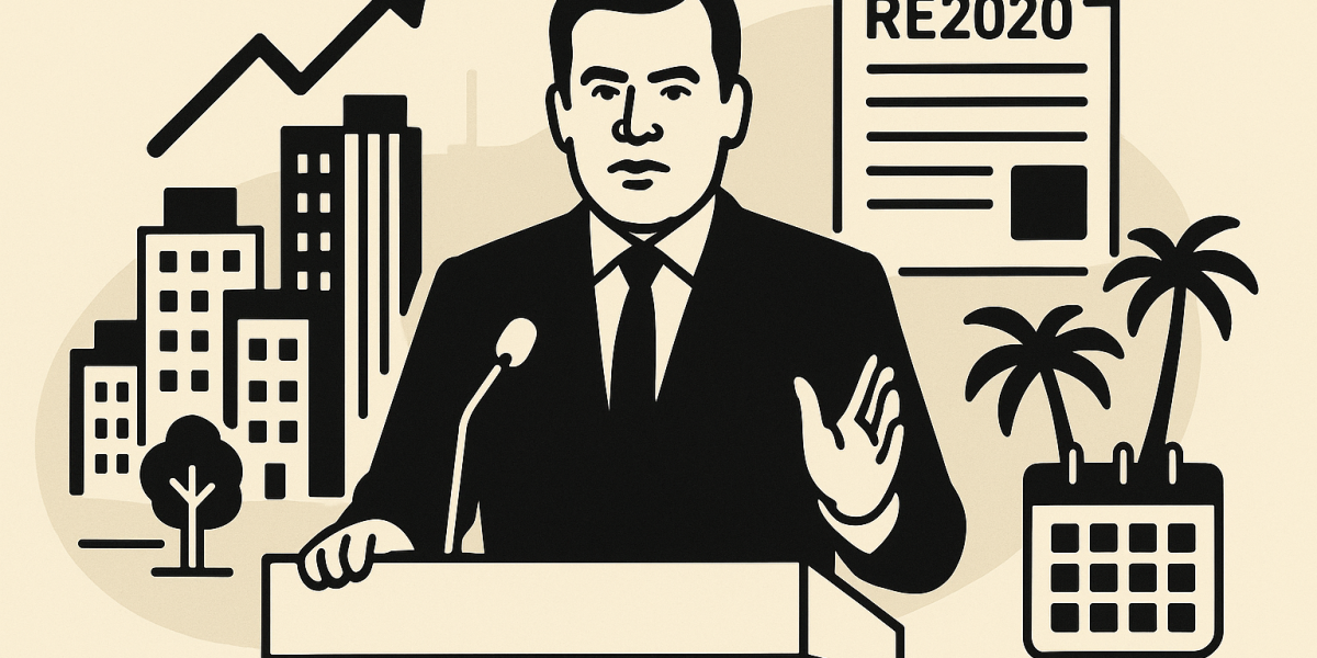 Vincent Jeanbrun au MIPIM 2026 présentant la politique du logement du gouvernement