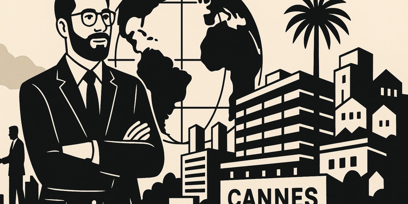 Entrée du Mipim à Cannes avec stands et participants lors de l'événement immobilier