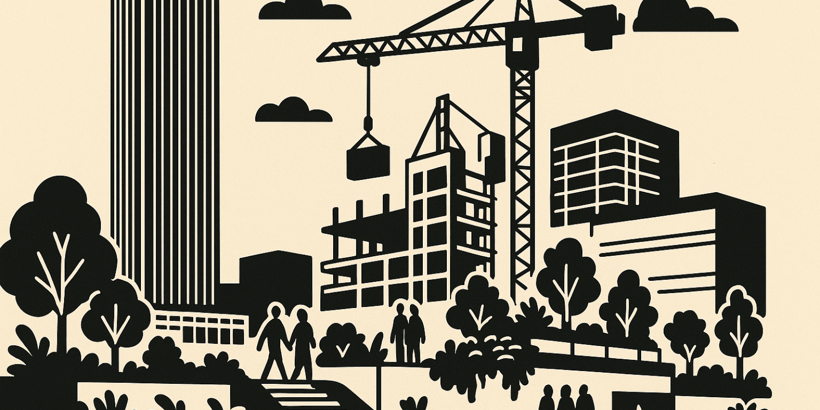 Vue de la tour Montparnasse et esquisses des aménagements projetés