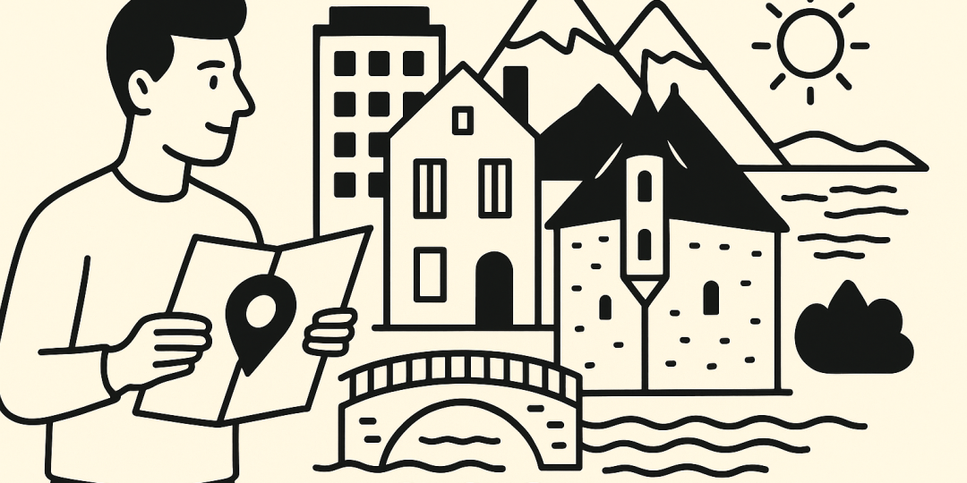 Vue du lac d'Annecy et promenades au bord de l'eau, symbolisant les quartiers prisés de la ville