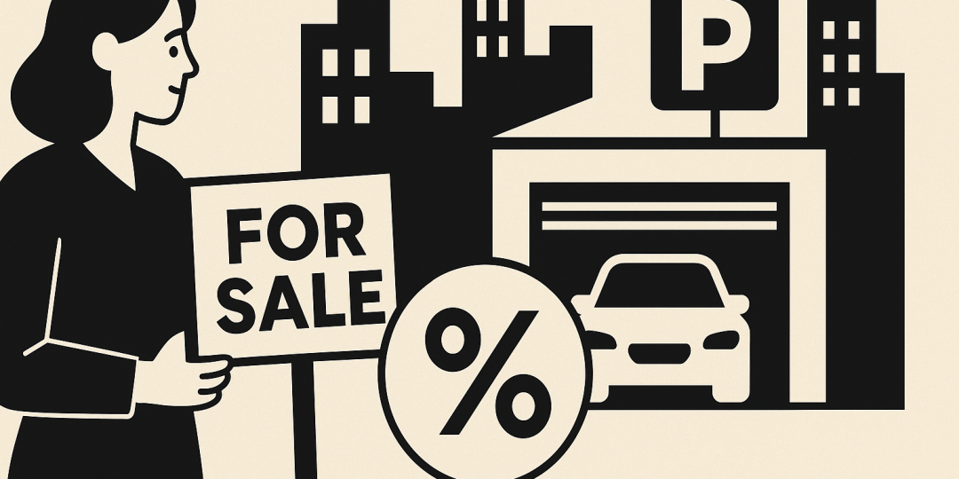 Emplacement de parking en centre-ville illustrant la montée des prix et l’intérêt des investisseurs pour les places et box privés