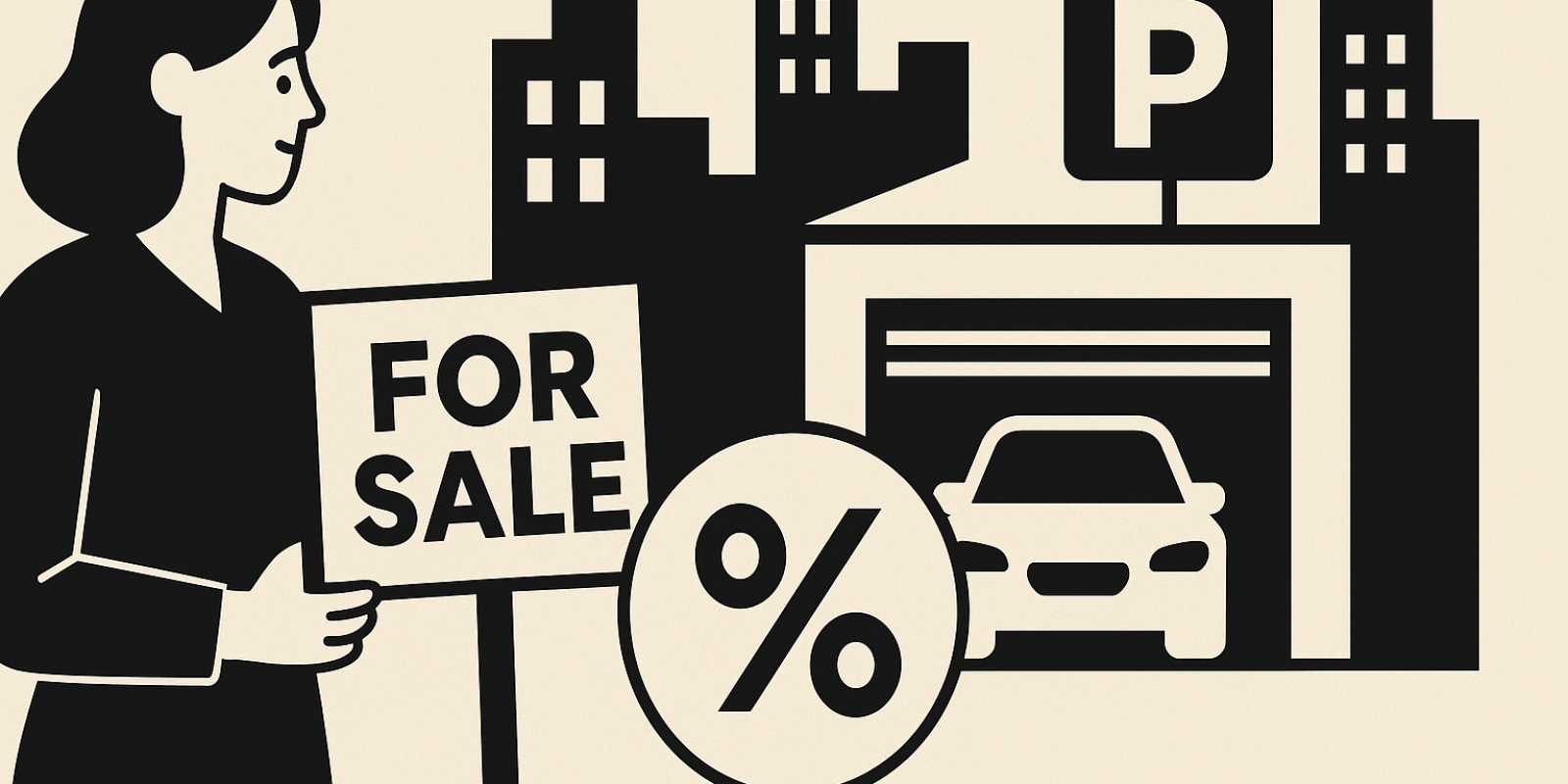 Emplacement de parking en centre-ville illustrant la montée des prix et l’intérêt des investisseurs pour les places et box privés
