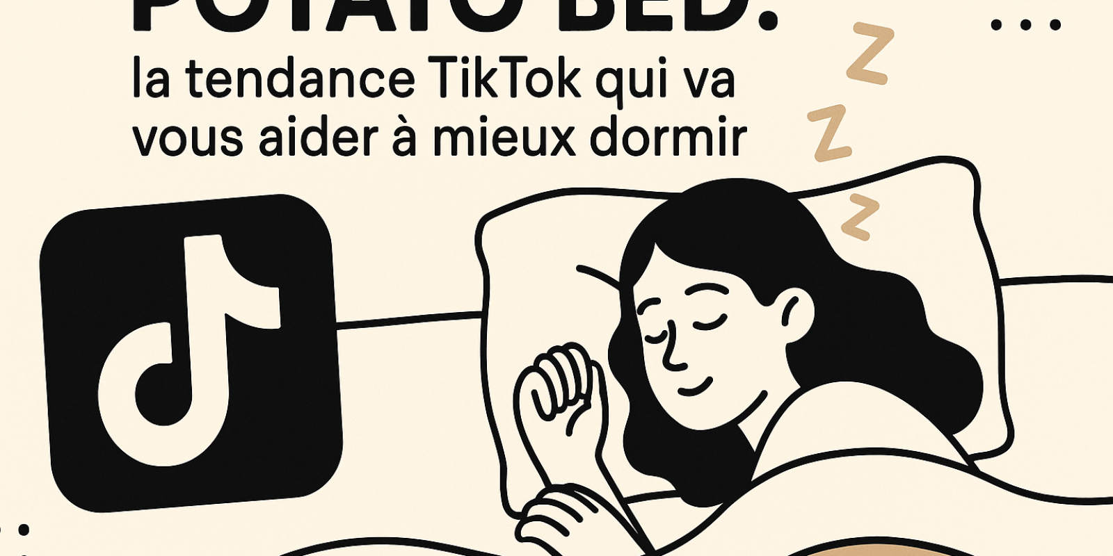 Lit préparé façon potato bed : couvertures et oreillers disposés pour former un nid confortable