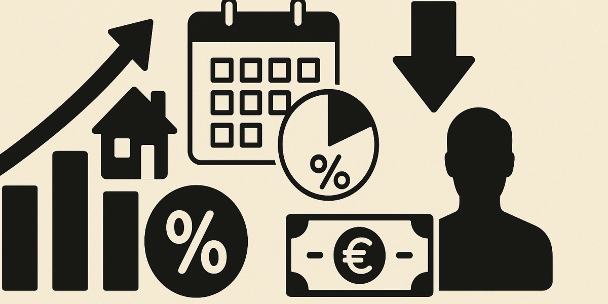Statistiques et courbes illustrant l'évolution des crédits immobiliers en 2025