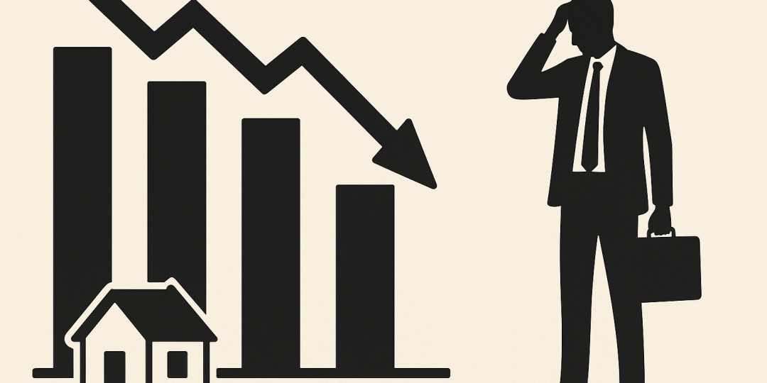 Graphique illustrant la baisse des réservations de logements neufs en France entre 2022 et 2025