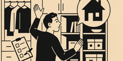 Intérieur moderne avec rangements intégrés et placards sur mesure