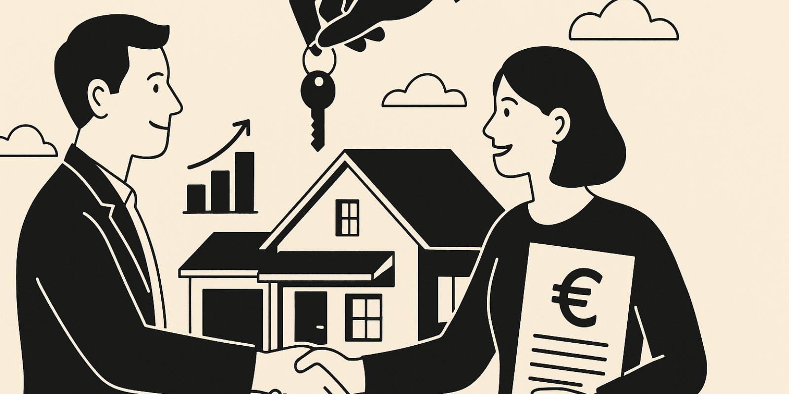 Façade d'une maison individuelle illustrant le rebond des ventes lié au rétablissement du PTZ