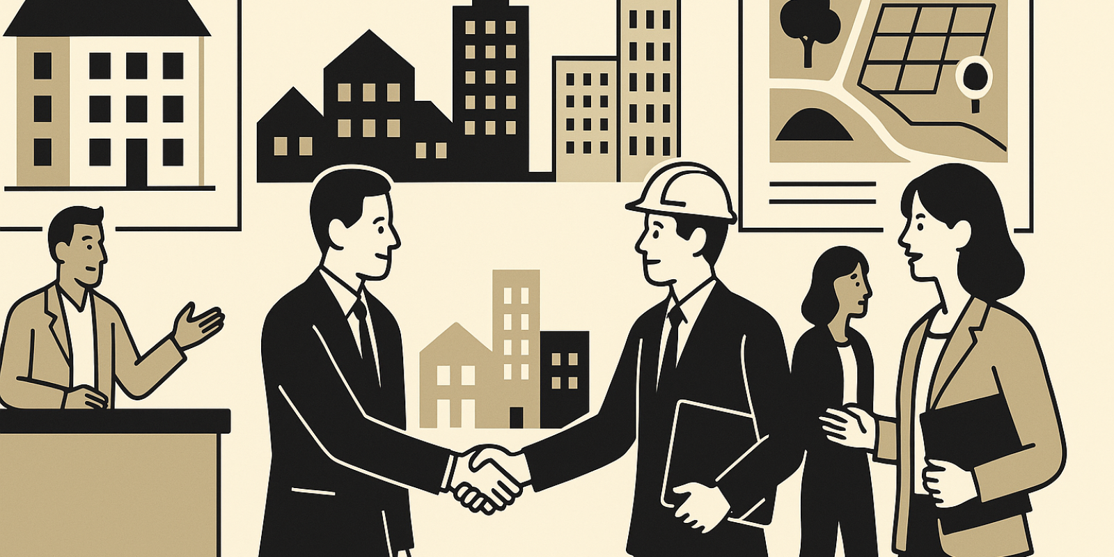 Table ronde de promoteurs et aménageurs discutant de projets immobiliers à Perpignan