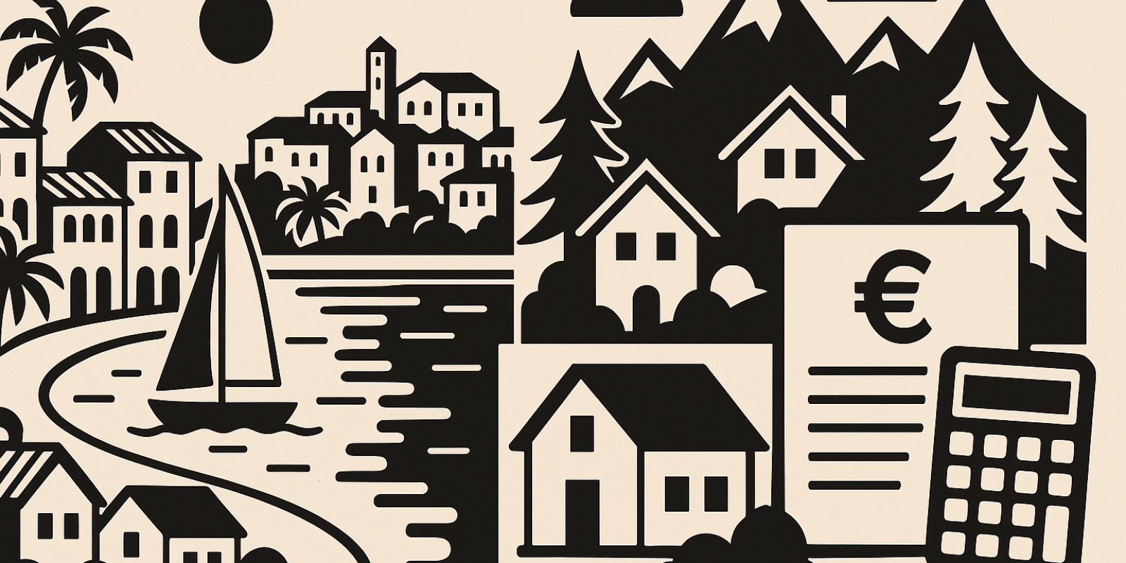 Vue d’une côte française illustrant la concentration des résidences secondaires sur littoral et montagne