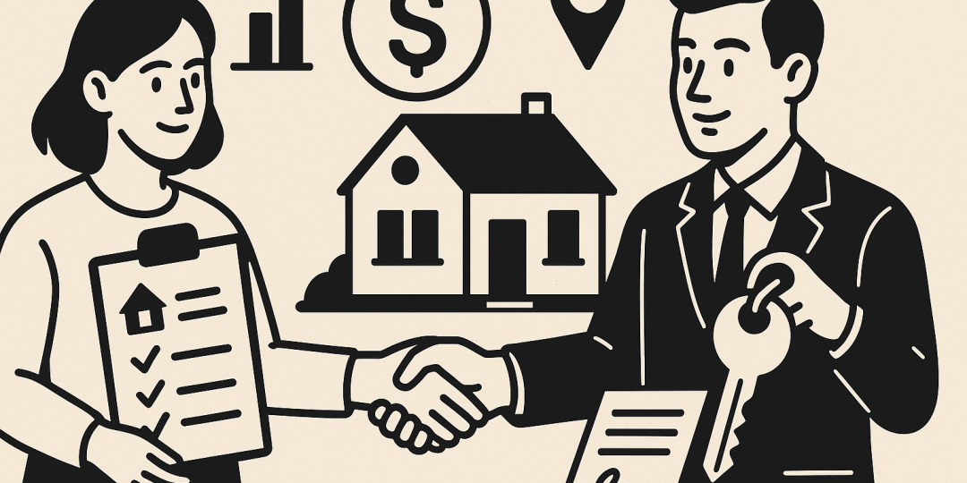 Agent immobilier échangeant avec un client autour d’un projet d’achat ou de vente