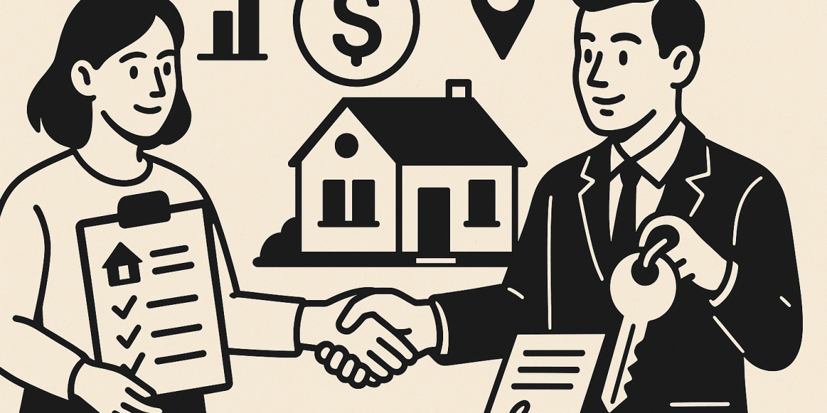 Agent immobilier échangeant avec un client autour d’un projet d’achat ou de vente
